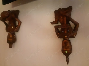 2 Thailändische Musiker vergoldet   Figuren