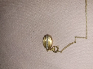 Gold Kette 585 Amulett Brilliant Oval Schmuck 18K 0.1ct