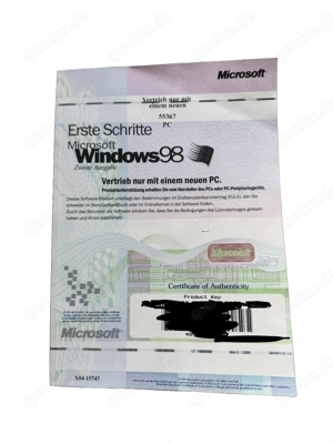  Windows 98 - Buch mit COA Produktschlüssel 