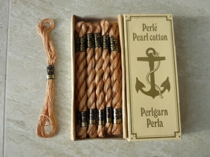 Perlgarn Glanzgarn MEZ beige braun 368, 10x Stärke 5 3, Stickgarn