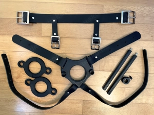 Leder Harness Halterung für Melkmaschinen-Receiver wie Venus 2000, Tremblr, VacuGlide, Milker - Neu