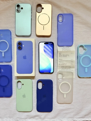 Apple iPhone 16 128GB Blau mit Originalverpackung mit Akku kapazität : 100% mit rechnung und Zubehör
