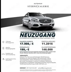 Mercedes-Benz C 220 DISTRO/STH/RÜCKFAHRK/PANO/HEADUP HUD LED