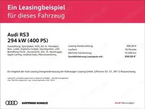 Audi RS3 Sportback S tronic MATRIX PAN 360 HUD MMI Bild 2