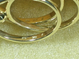 NEU: 3er Ring-Set Größe 18 - 56,5 375 Gold mit Zirkon Bild 3