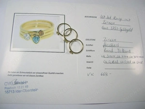 NEU: 3er Ring-Set Größe 18 - 56,5 375 Gold mit Zirkon Bild 6