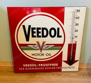 Antikes Veedol Emailschild  Motor Oil   Frostfree  (1940er) 