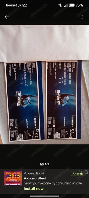 ich biete 2 ticket konzert 