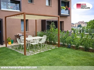 Pergola Schiebedach Pavillon 4x3 Terrassenüberdachung Überdachung Zelt Sonnenschutz Garten Patio Pvc