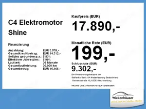 Citroen C4 Elektromotor Shine LED+Navi+SHZ+2xKlima Bild 4