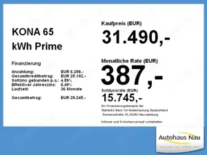 Hyundai KONA 65 kWh Prime Elektro ACC+LED+Navi+SHZ Bild 4