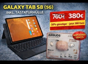 Samsung Galaxy Tab S8 (5G) + Tastaturhülle + Kopfhörer GRATIS Bild 5