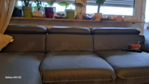 Braune Kunstleder Couch 