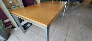 Massivholztisch mit Echtholzfurnier, Erle mit Metallbeinen  Bild 3