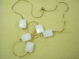 NEU: Collier - Kette 750 - 18K Gold mit Rosenquarz