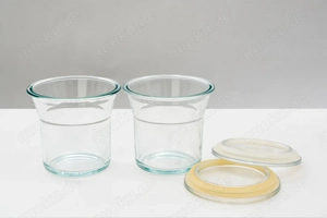 IKEA Glas Vorrat mit dichtem Glasdeckel 14 cm, schick Bild 3