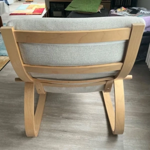 POÄNG Schaukelstuhl, Eichenfurnier weiß beige mit Polster  Bild 2