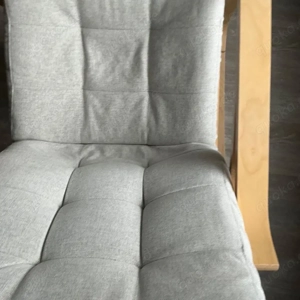 POÄNG Schaukelstuhl, Eichenfurnier weiß beige mit Polster  Bild 4