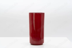 Rote ovale Karlsruher Majolika Vase mit Stempel, 30cm hoch