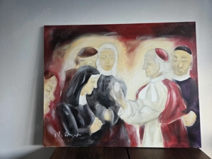 Gemälde  Kardinal & Mönche  Marianna Hugot   Unikat Bild