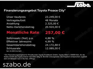 Toyota Proace City Electric 50 kWh L1 Duty LED DAB PDC Notbremsass. T Bild 3