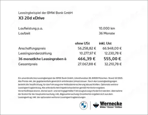 BMW X3 xDrive20d M Sportpaket HK HiFi DAB LED AHK Bild 2