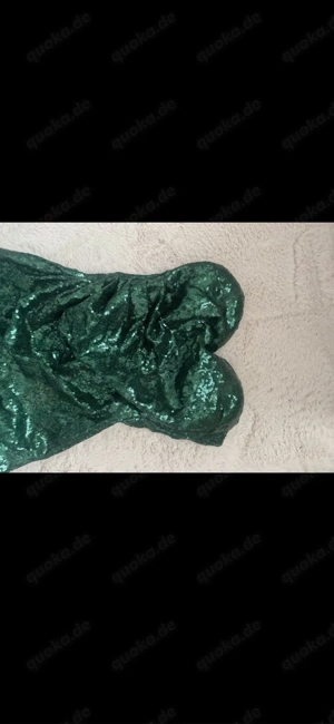 abendkleid pailetten in dunkelgrün 
