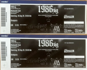 Zwei Tickets für 1986zig Konzert in Mannheim