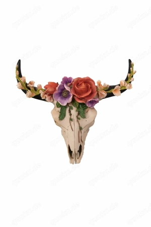 Stierschädel Wanddeko Boho   Floral Skull   großes Statement