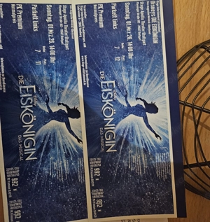 2 musical Karten für eiskönigin zu verkaufen wegen Krankheit