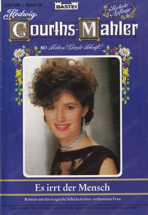 Hedwig Courths Mahler, Band 19, 6. Auflage 