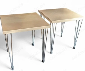 Vintage Fritz Hansen Beistelltische Pin Age   Dänisches Design mit Hairpin Legs