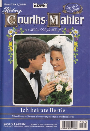 Hedwig Courths Mahler, Band 72, 6. Auflage 