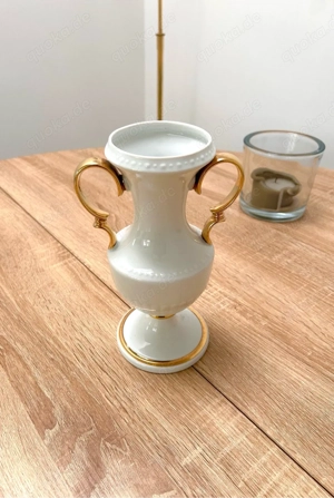 Vintage Seltmann Vohenstrauß Bavaria Vase Gold Weiß Guter Zustand Sauber & Gepflegt