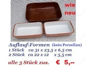 3 Stück Auflaufformen