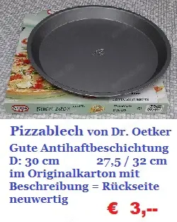 Pizzablech von Dr. Oetker