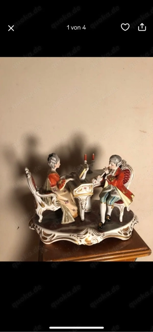 Porzellanfigur "Flötenspieler" Mit Signatur Krone N Dresden