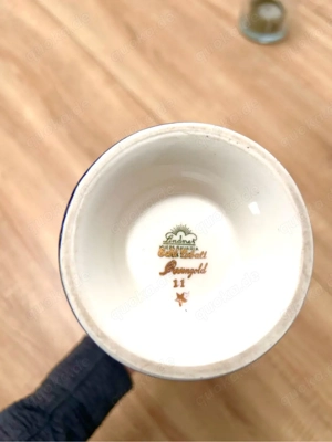 Lindner Kueps Bavaria Blau Gold Vase Rosengold Cobalt Guter Zustand Sauber & Gepflegt