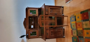 Jugendstil Aufsatz-Schreibtisch, um 1910 mit Stuhl, Nussbaum?