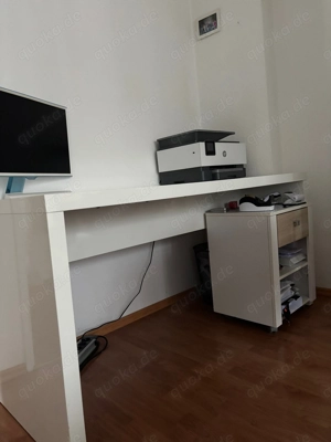 Schreibtisch weiß, hochglanz
