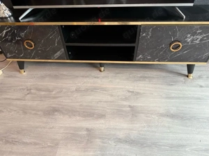 wohnwand schwarz gold Bild 3