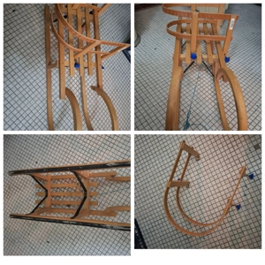 Holzschlitten mit extra Rückenlehne 