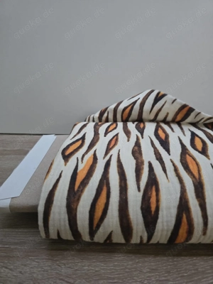 Musselinstoff Tiger Animal Print Baumwolle