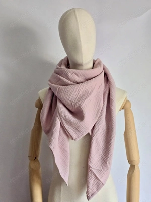 Musselintuch 130cm x130cm puderrosa Baumwolle