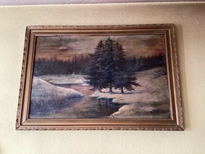 Winterlandschaft, Öl auf Leinwand, signiert.