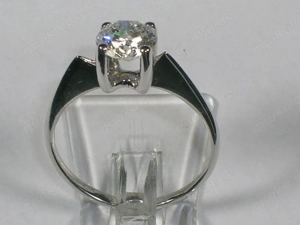 HANDARBEIT: Brillant-Ring 0,82 Carat 585 Weiß-Gold Größe 16 - 50