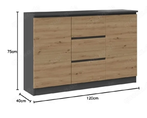 Kommode Anthrazit Eiche  Bild 2