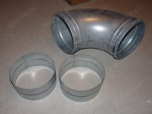 Vallox Wickelfalzrohr 90  Bogen DN 200, 2x Formteilverbinder Muffe DN180
