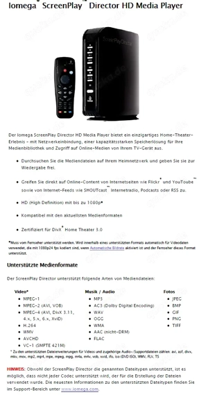 Iomega ScreenPlay Director HD Media Player (1 TB) Bild 5