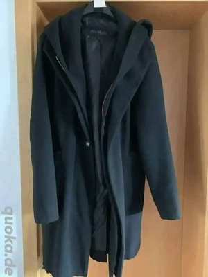 Kapuzen Mantel schwarz, Größe S